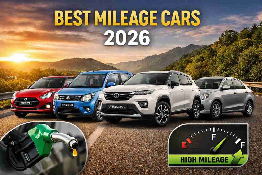 Best mileage cars in India 2026 featuring top fuel efficient hatchback and sedan cars with highest mileage