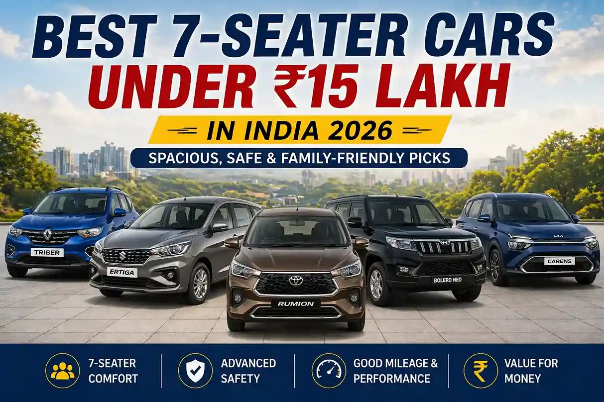 Best 7 seater cars under 15 lakh in India including Ertiga, Rumion, Triber, Bolero Neo and Kia Carens