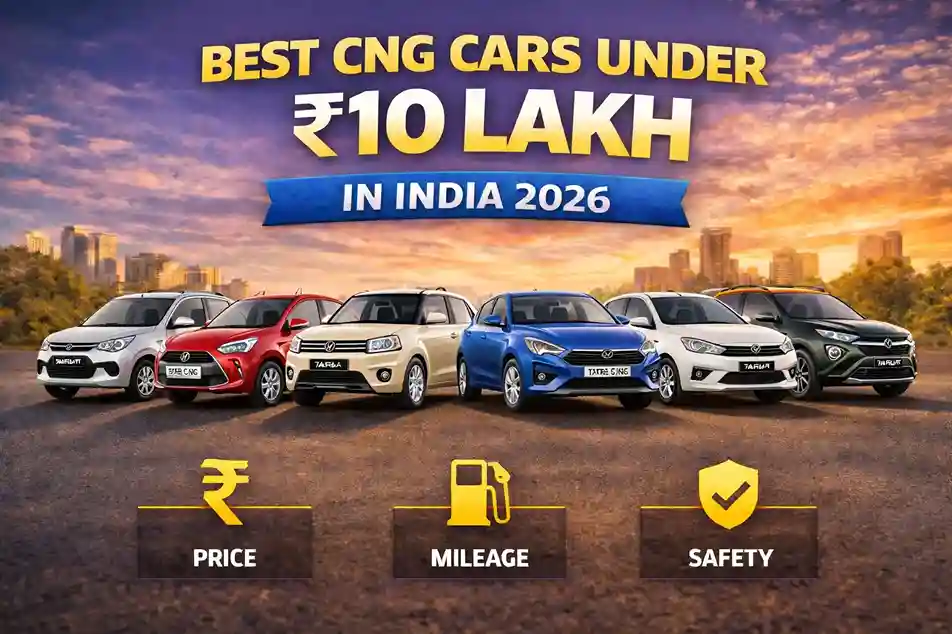 Best CNG cars under ₹10 lakh in India including Alto K10, Celerio, WagonR, Swift, Dzire, Tiago, Exter and Punch