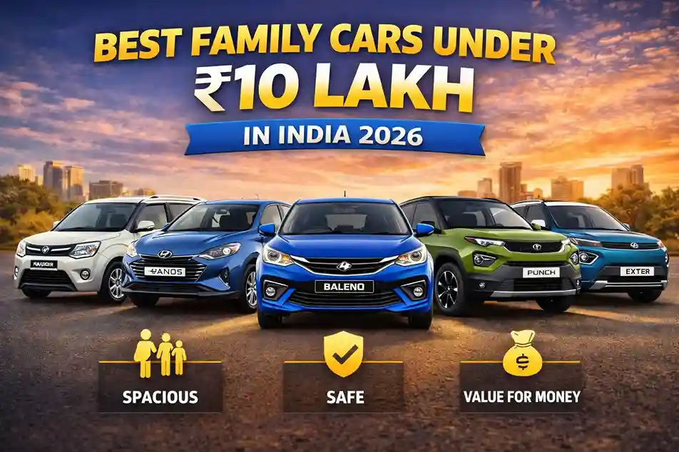 Best family cars under 10 lakh in India including Baleno, WagonR, Tata Punch, Hyundai Exter and Grand i10 Nios