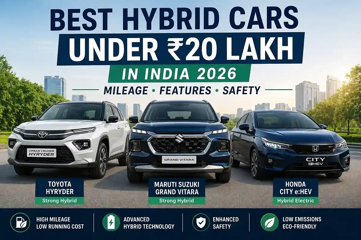 Best hybrid cars under 20 lakh in India including Toyota Hyryder, Maruti Grand Vitara and Honda City e:HEV