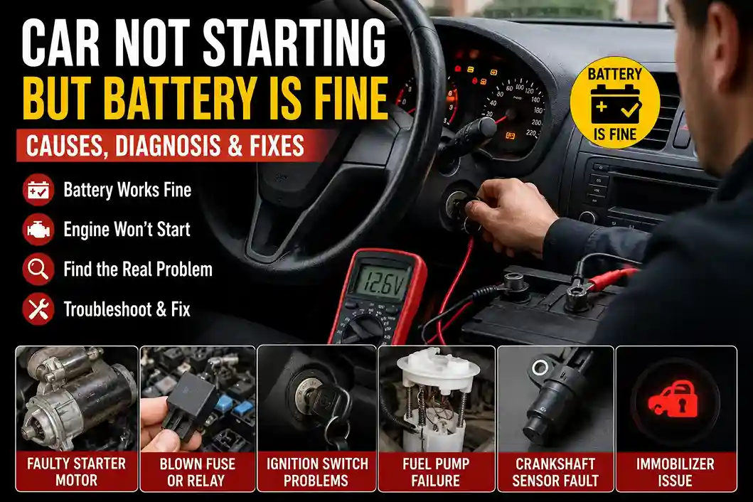 Car Not Starting But Battery Is Fine: Common Causes, Diagnosis & Fixes