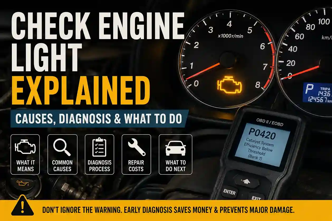 Check Engine Light Explained – Complete Diagnosis & Repair Guide