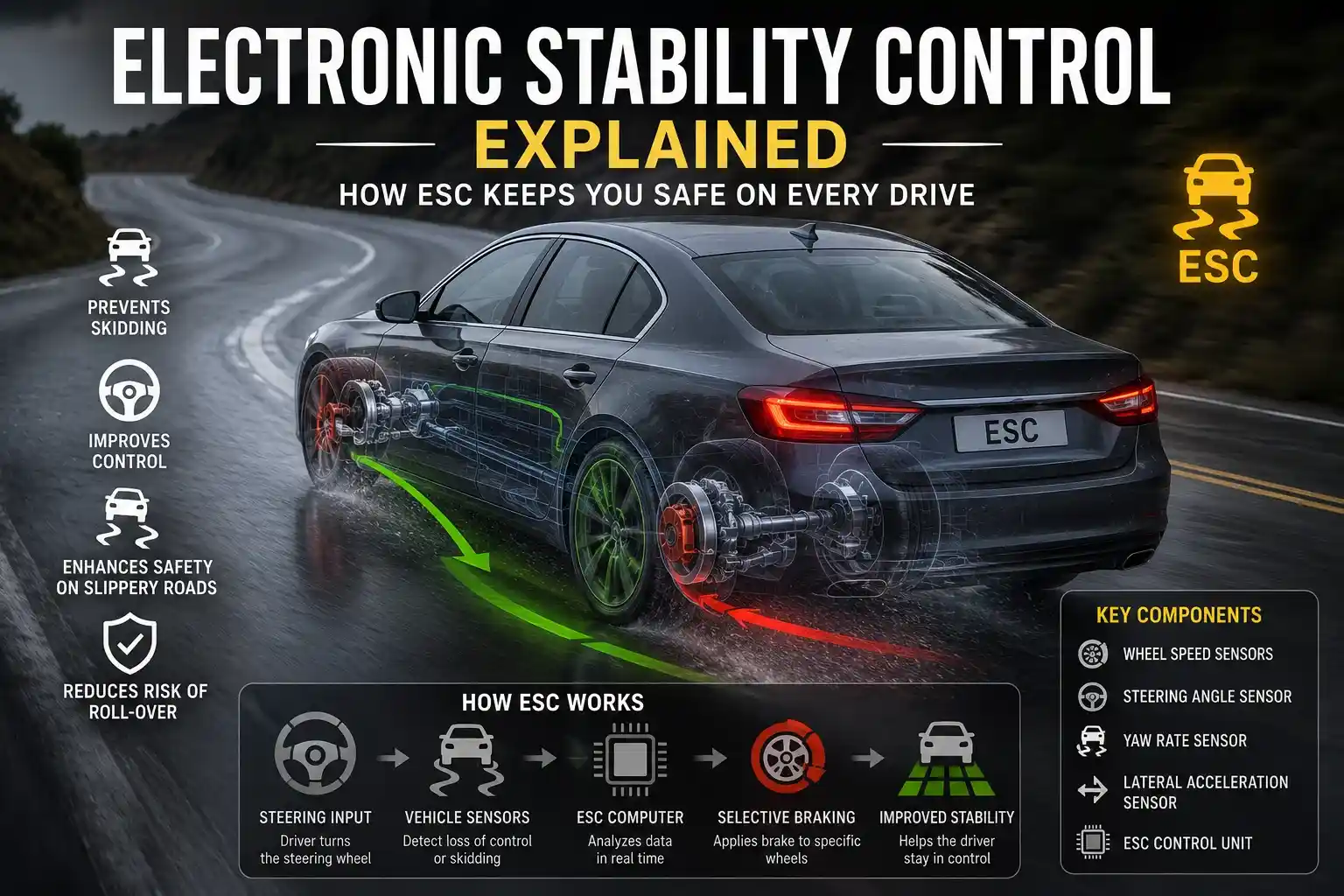 Electronic Stability Control Explained: Features, Benefits & How It Works