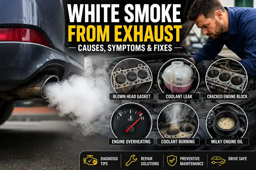 White Smoke From Exhaust Causes: Common Reasons, Symptoms & Fixes