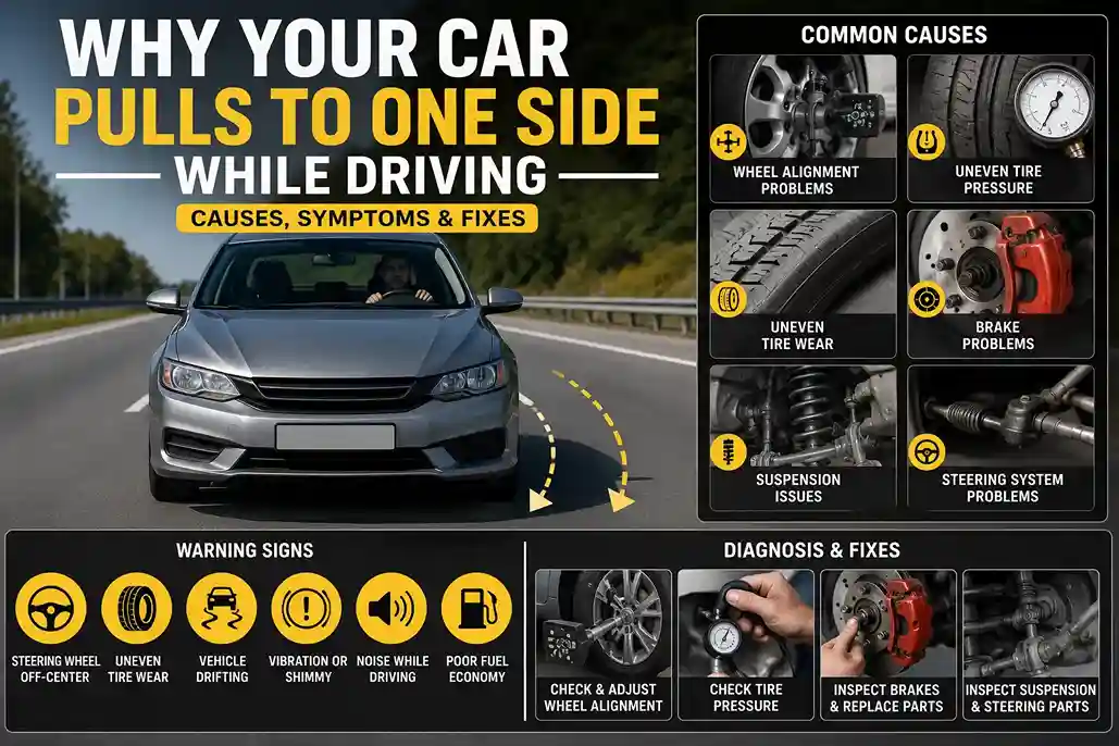 Why Your Car Pulls to One Side While Driving: Common Causes, Symptoms & Fixes