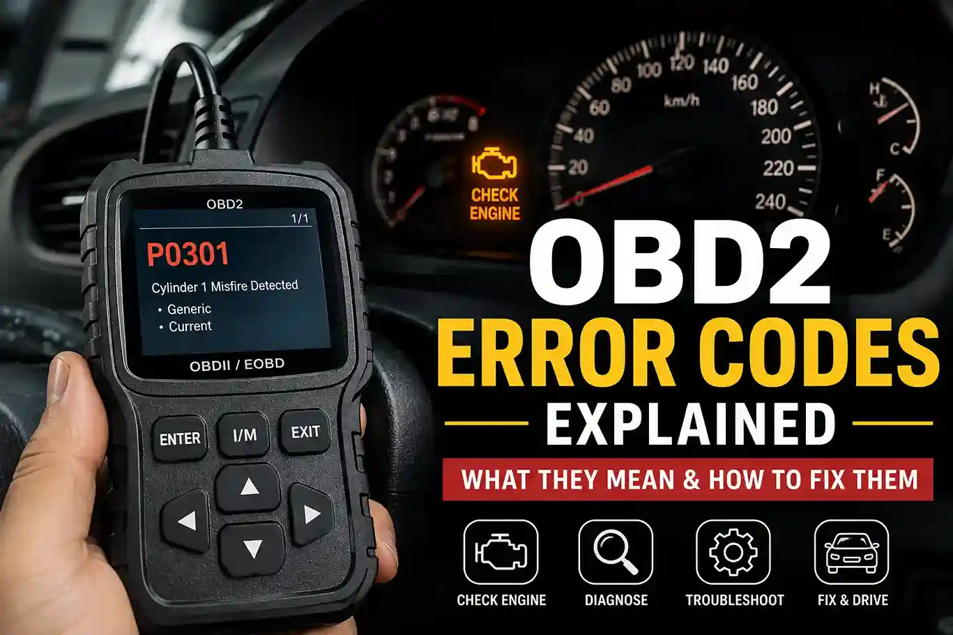OBD2 Error Codes Explained – Common Check Engine Codes and Fixes