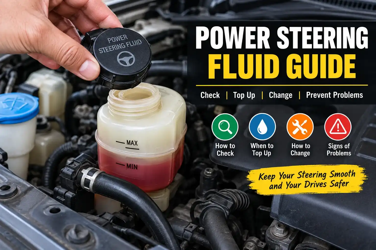 Power Steering Fluid Guide – How to Check, Top Up and Change